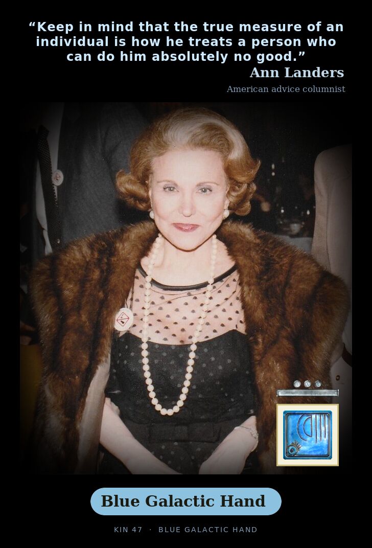 Ann Landers · Blue Galactic Hand